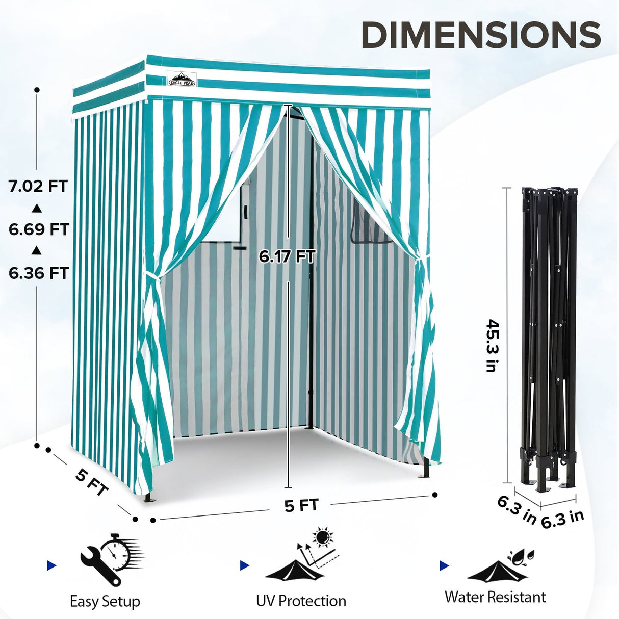 Flex Compact 5x5 Pop - up Canopy Changing Room - Eagle Peak Custom Canopy Tent