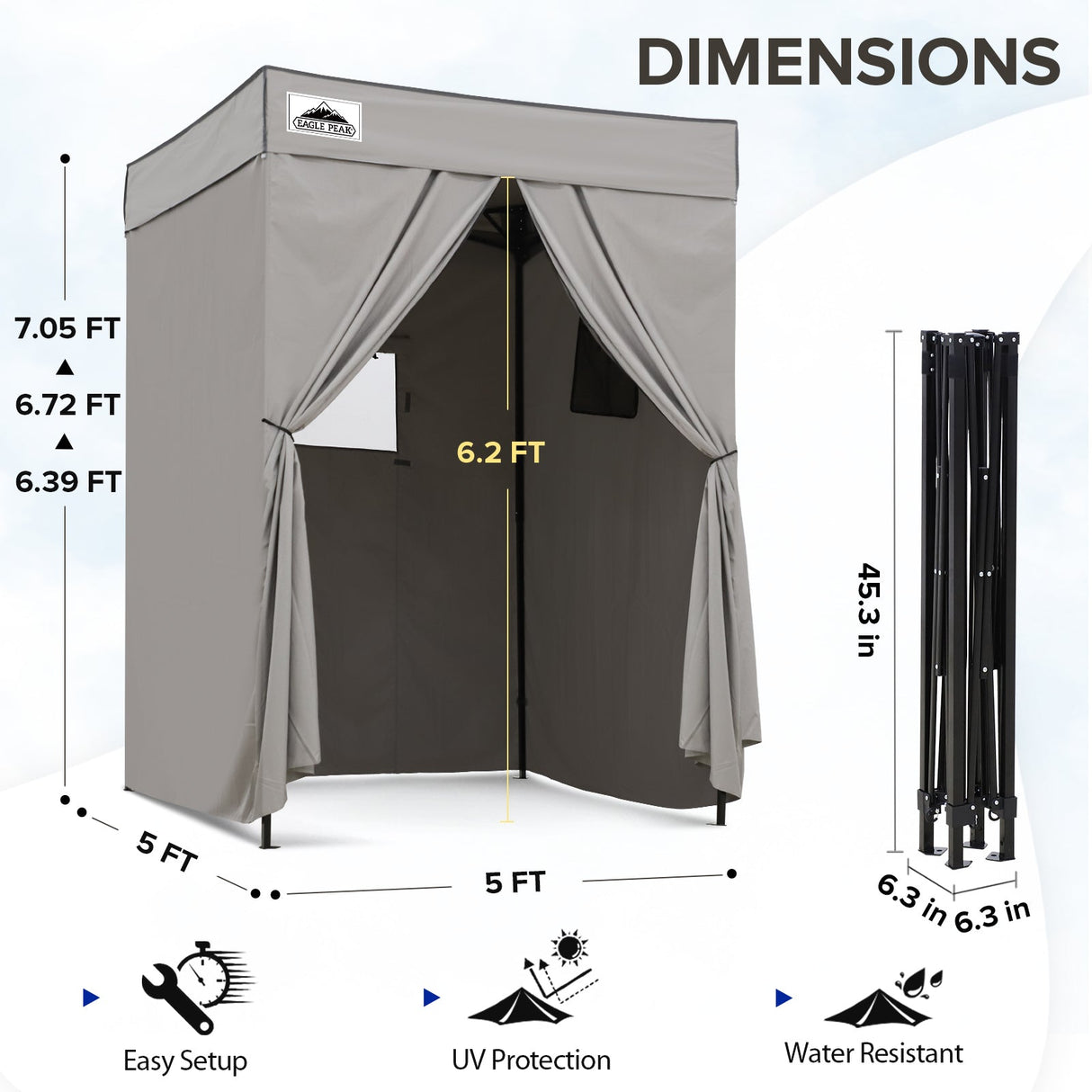 Flex Compact 5x5 Pop - up Canopy Changing Room - Eagle Peak Custom Canopy Tent