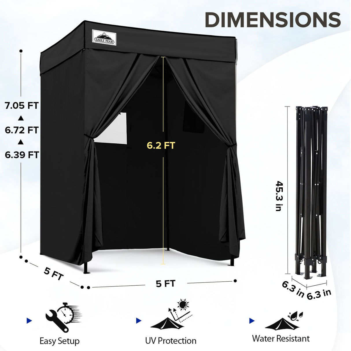Flex Compact 5x5 Pop - up Canopy Changing Room - Eagle Peak Custom Canopy Tent