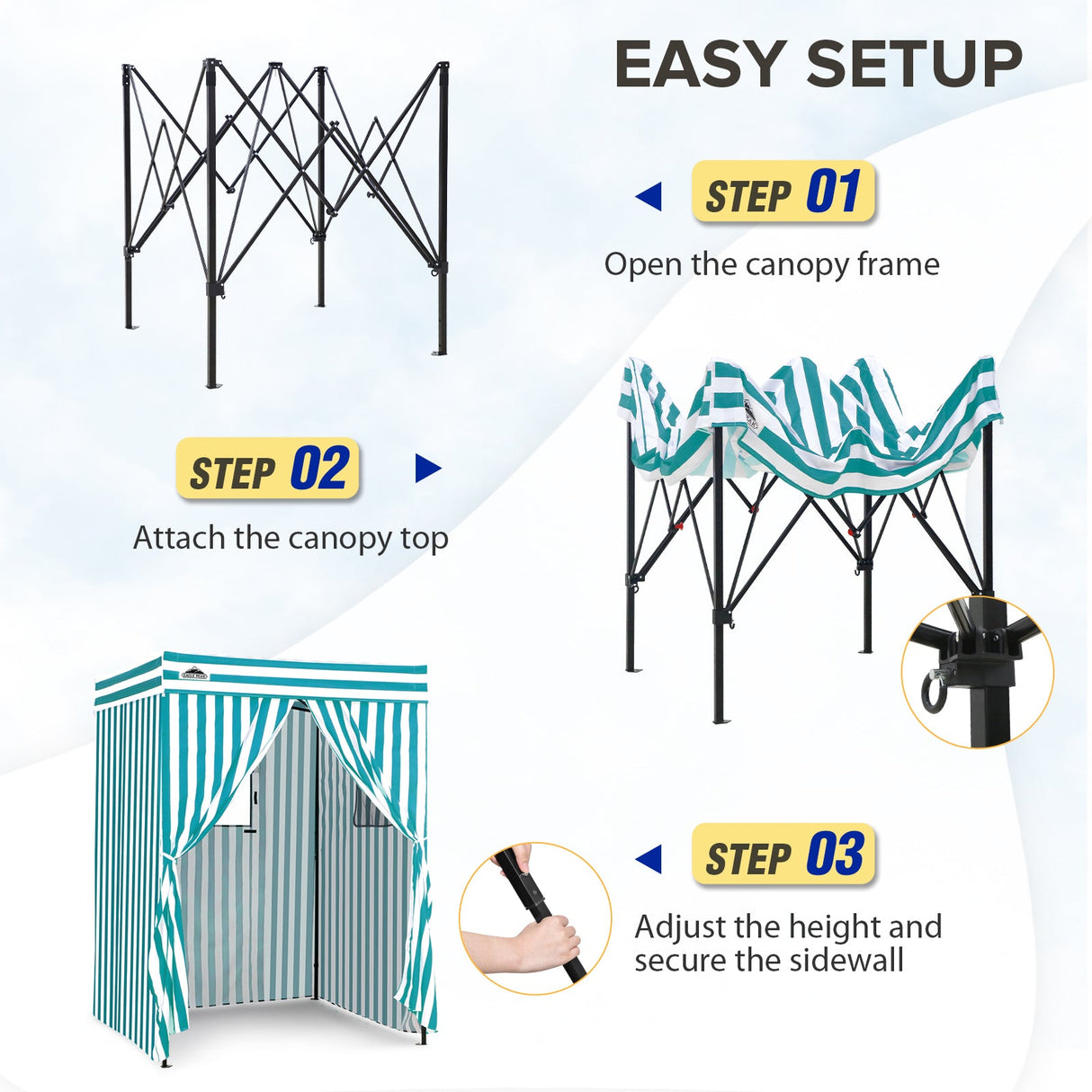 Flex Compact 5x5 Pop - up Canopy Changing Room - Eagle Peak Custom Canopy Tent