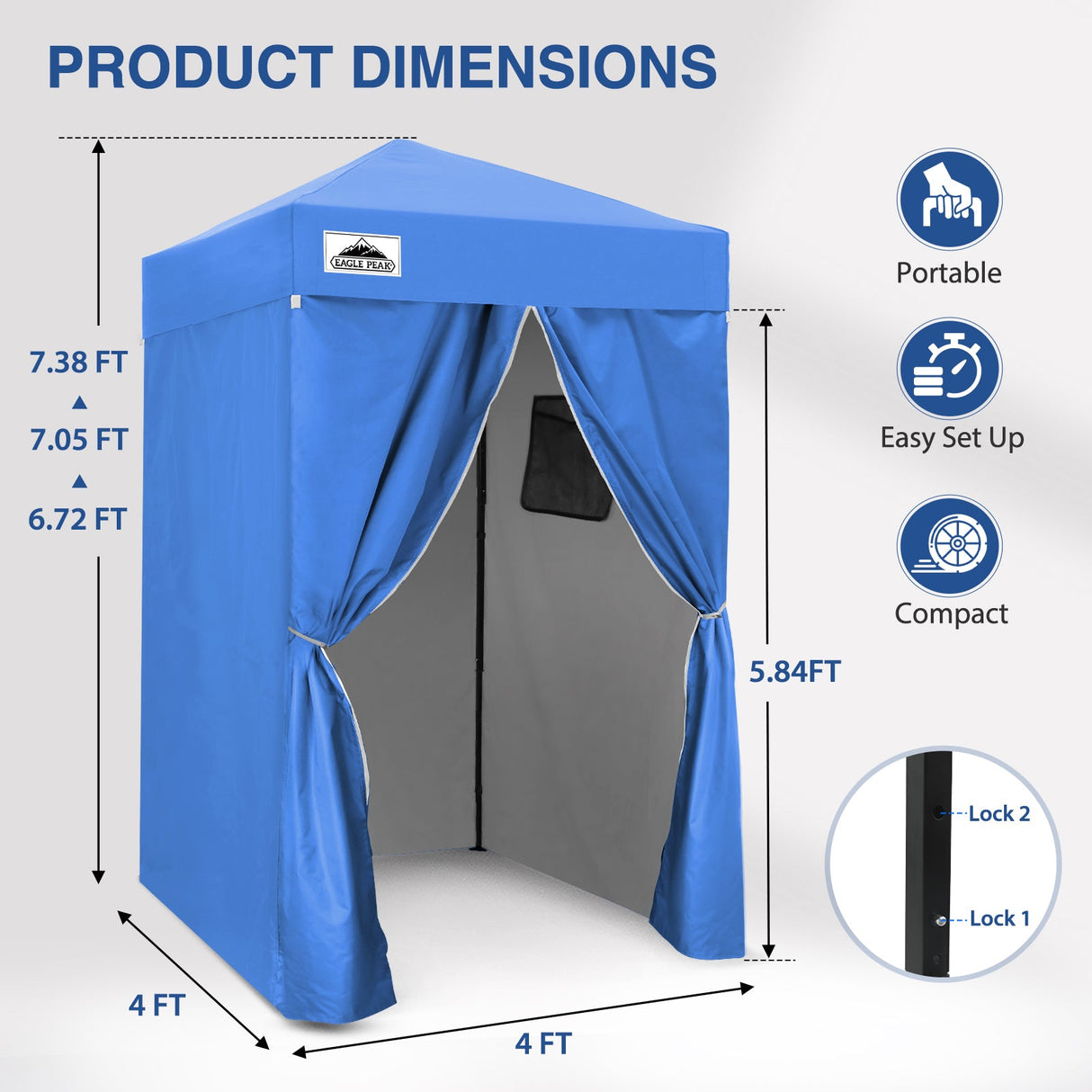 Flex Ultra Compact 4x4 Changing Room - Eagle Peak Custom Canopy Tent