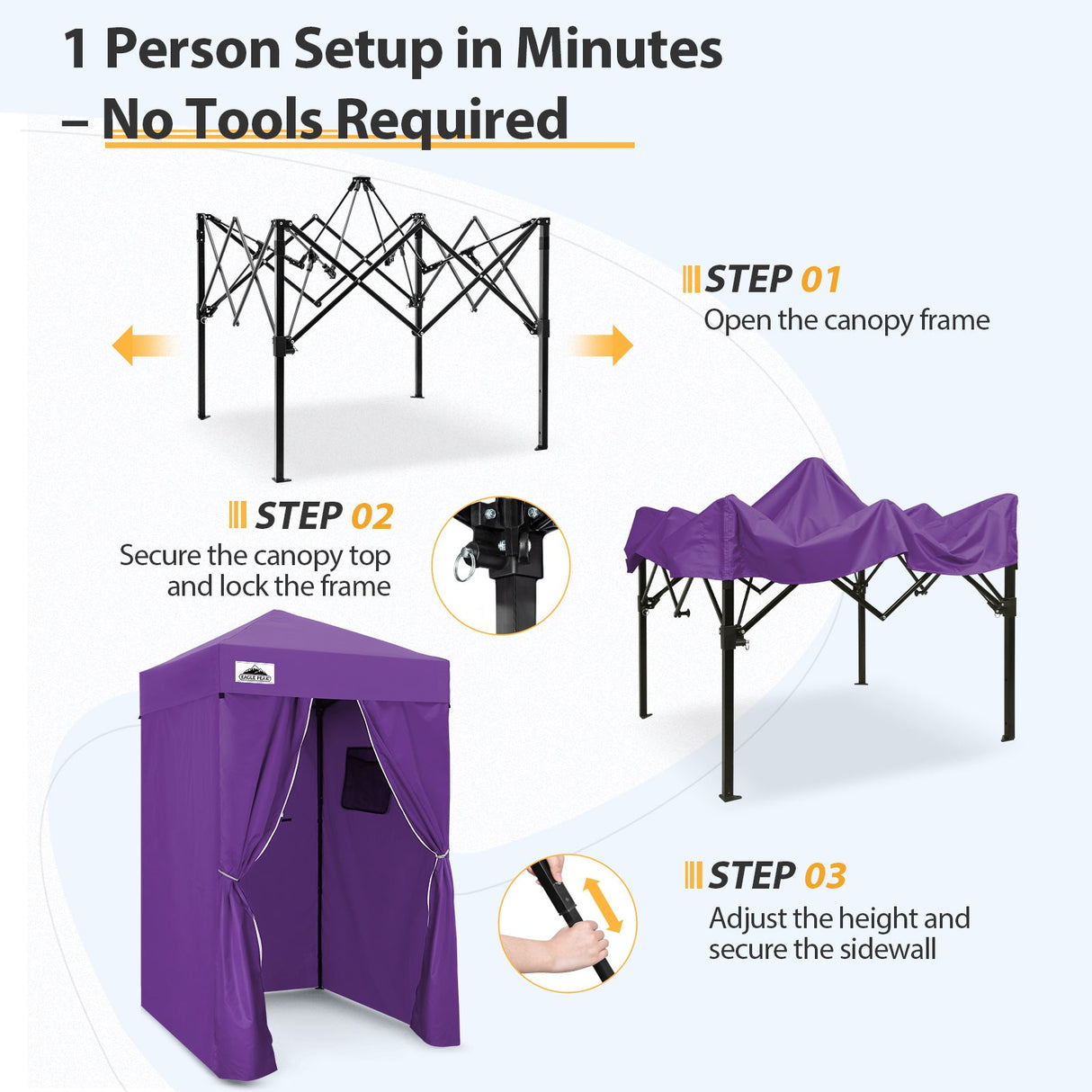 Flex Ultra Compact 4x4 Pop Up Changing Room Canopy - Eagle Peak Custom Canopy Tent