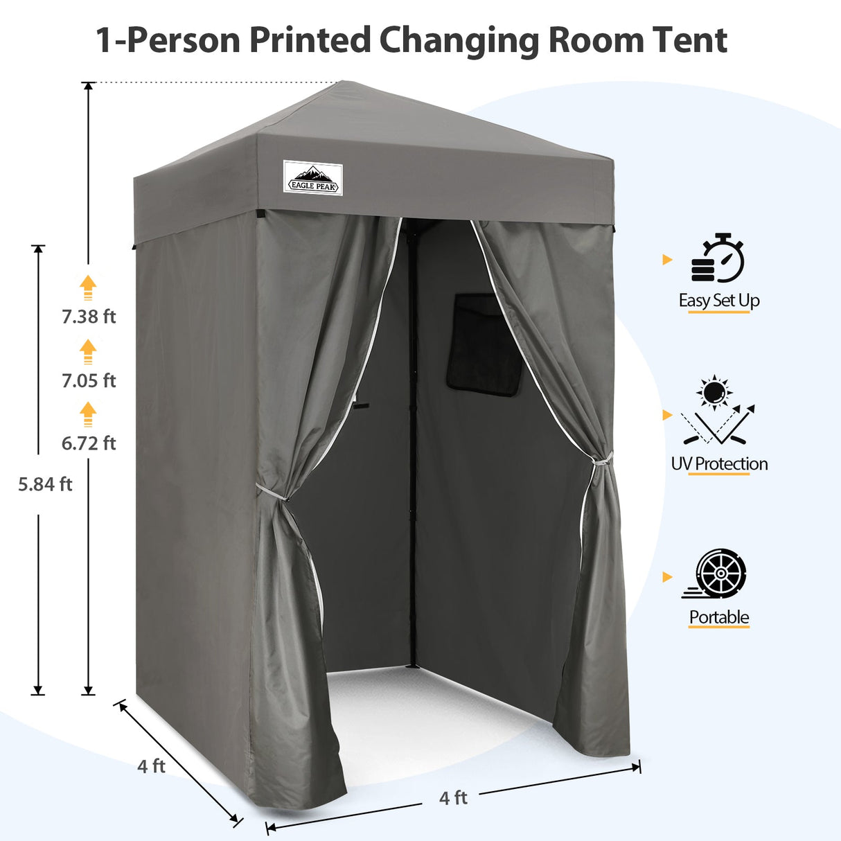 Flex Ultra Compact 4x4 Pop Up Changing Room Canopy - Eagle Peak Custom Canopy Tent
