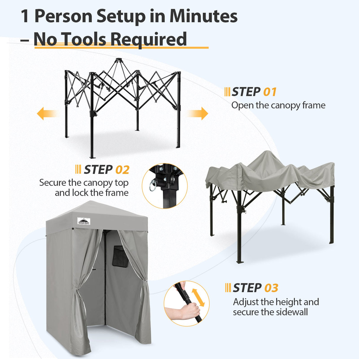 Flex Ultra Compact 4x4 Pop Up Changing Room Canopy - Eagle Peak Custom Canopy Tent