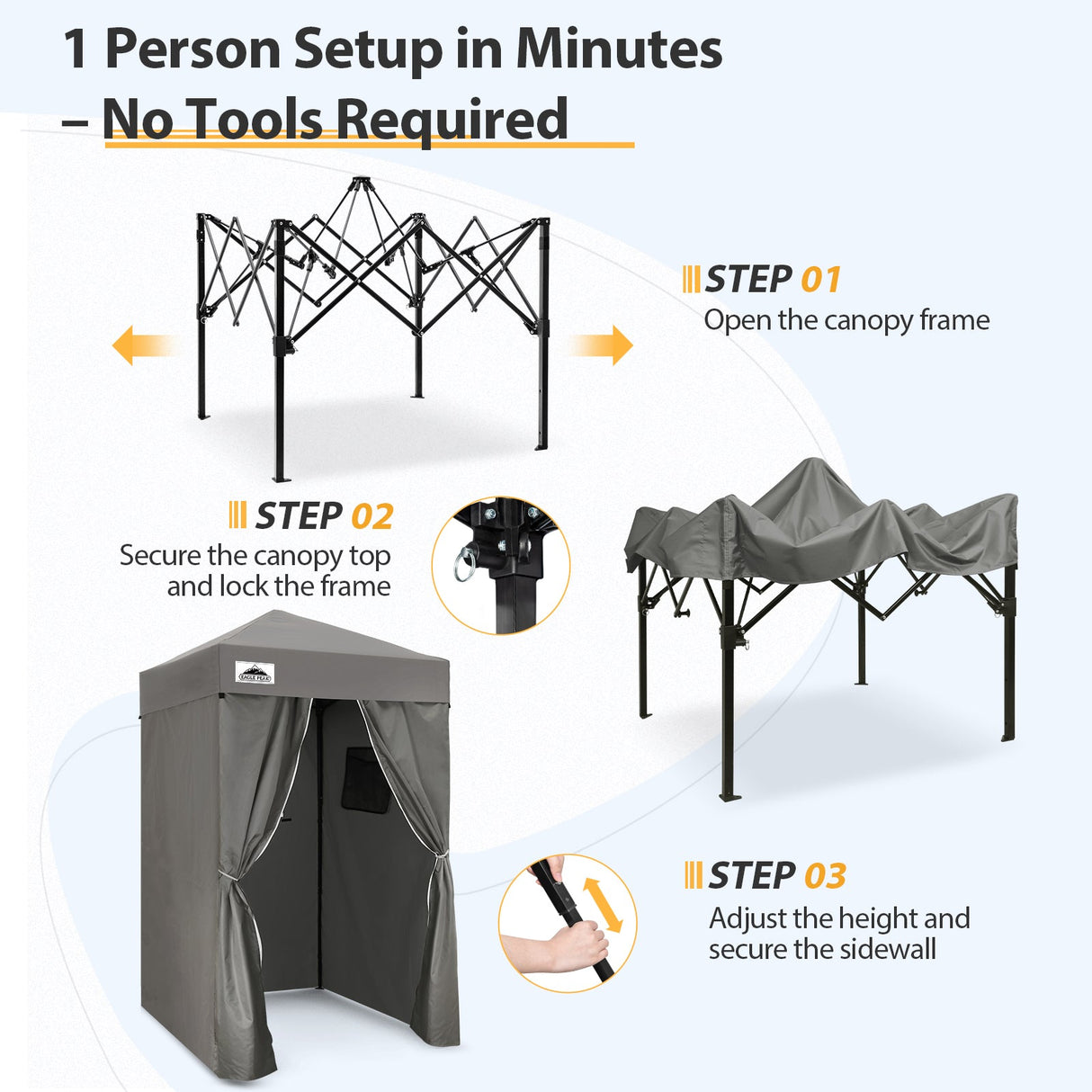 Flex Ultra Compact 4x4 Pop Up Changing Room Canopy - Eagle Peak Custom Canopy Tent