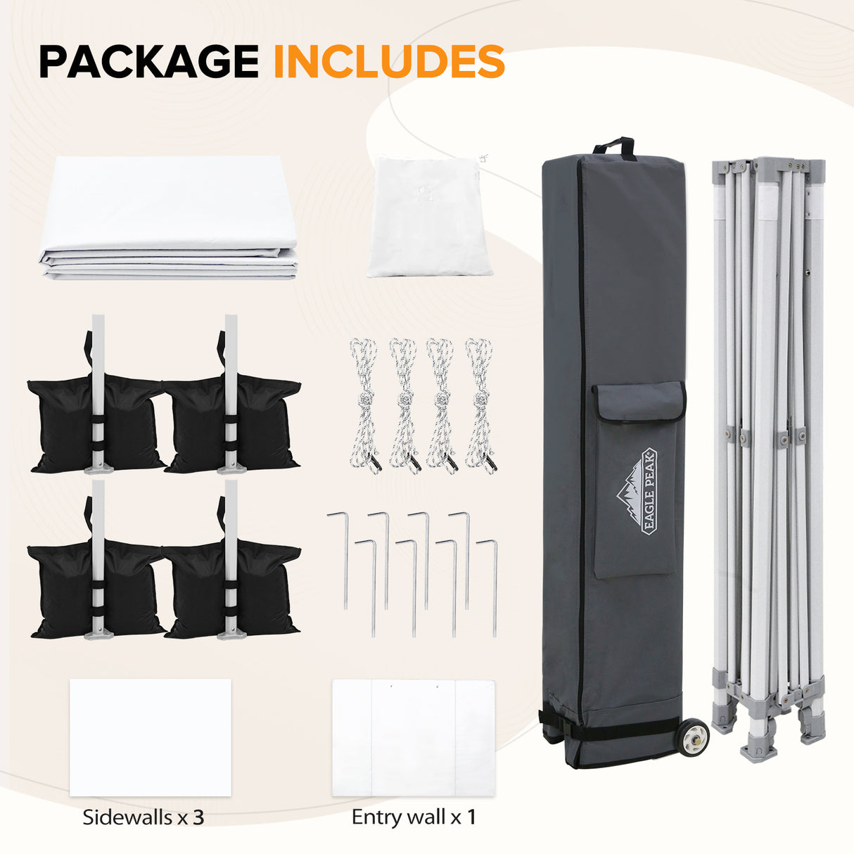 10x10 Heavy Duty Pop up Commercial Canopy with Removable Sidewalls