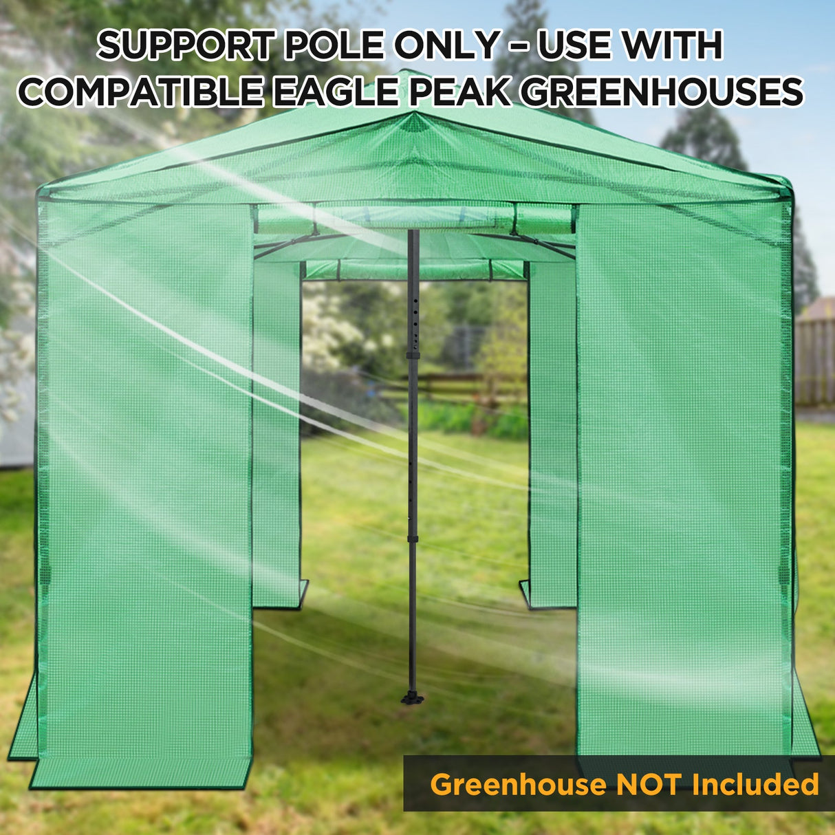 Greenhouse Center Support Pole with Ground Stakes - Eagle Peak Custom Canopy Tent