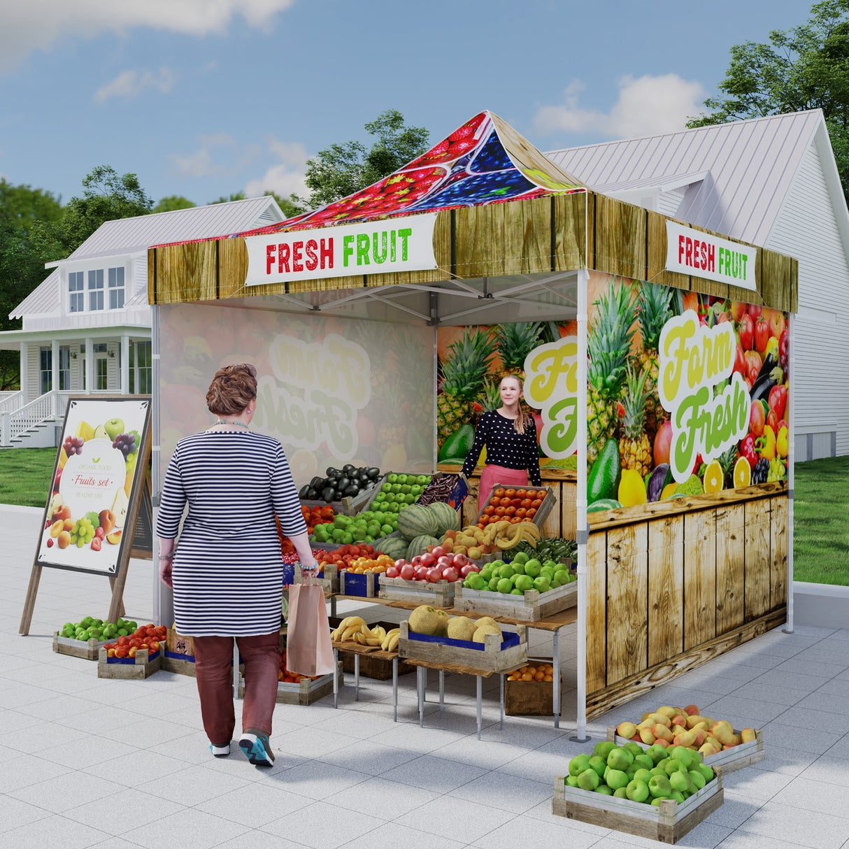 Heavy - Duty Canopy Tent with Your Logo and Custom Design 10x10 ft, CLICK TO CONFIGURE - Package Prices Start at $579.99 - Eagle Peak Custom Canopy Tent