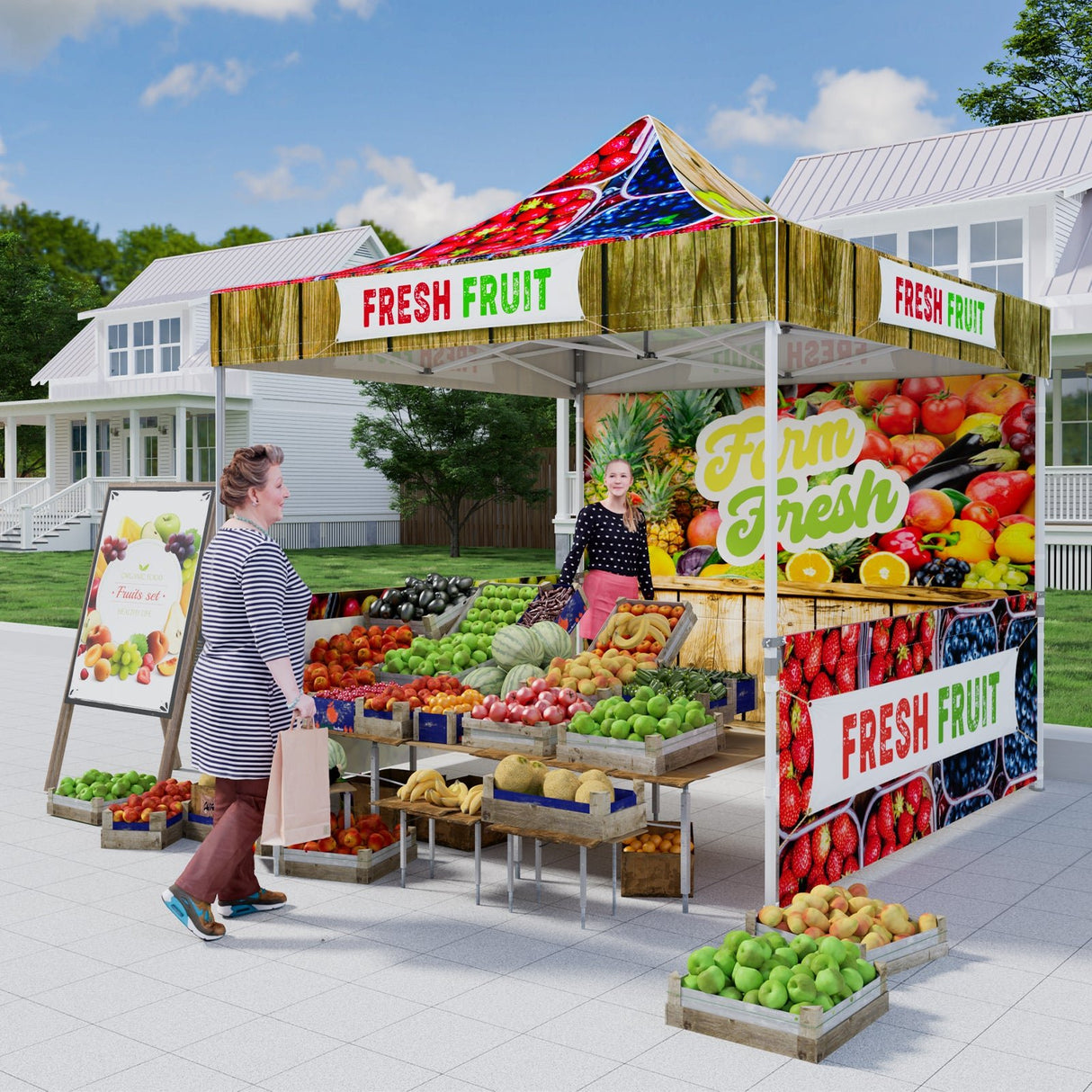 Heavy - Duty Canopy Tent with Your Logo and Custom Design 10x10 ft, CLICK TO CONFIGURE - Package Prices Start at $579.99 - Eagle Peak Custom Canopy Tent