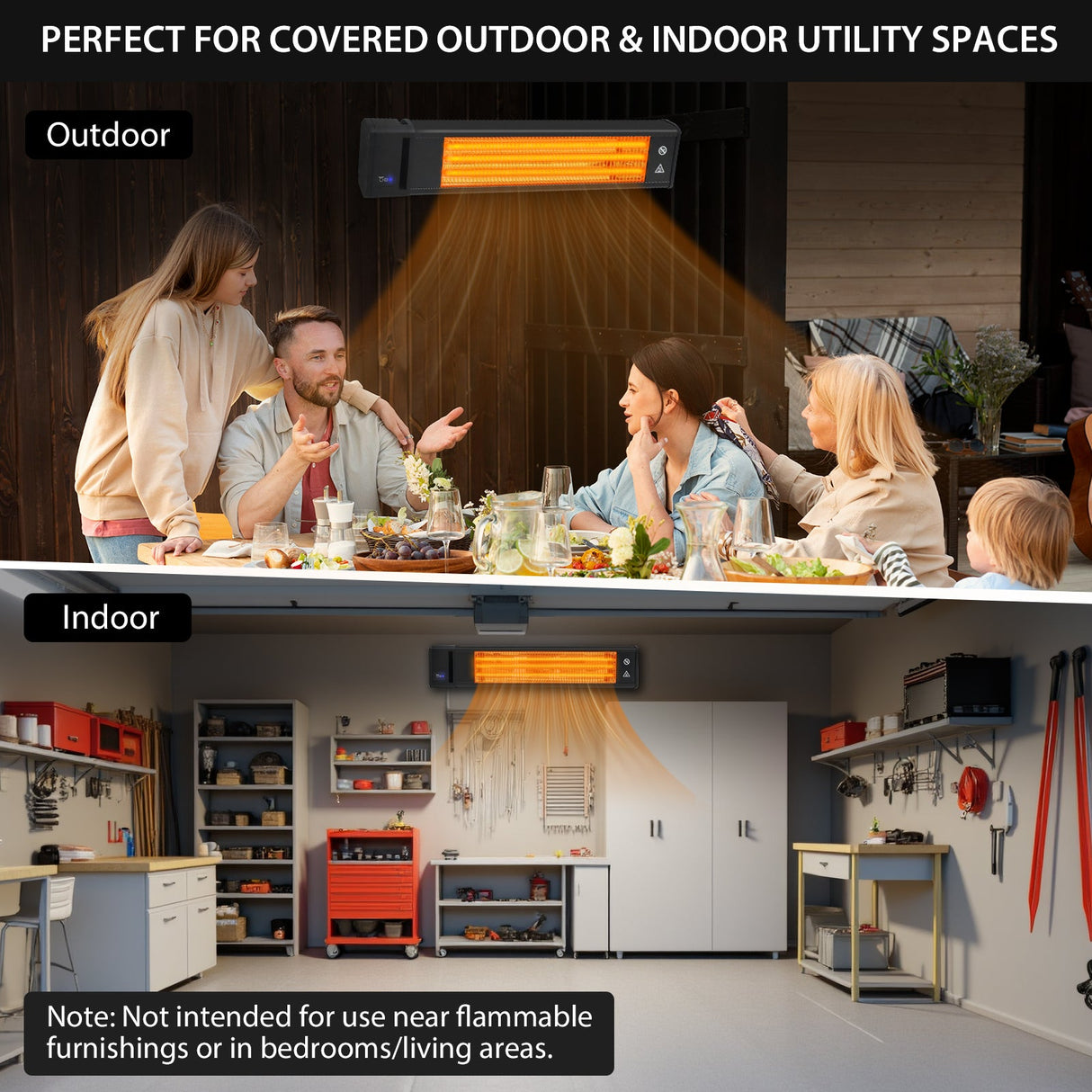 Infrared Patio Heater 1500W Carbon Fiber - Eagle Peak Custom Canopy Tent