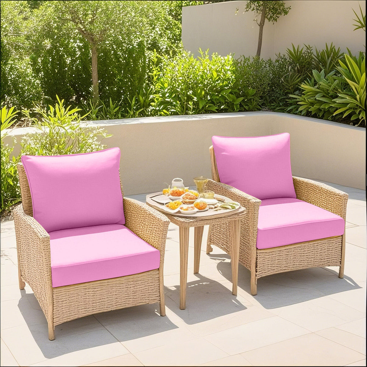 Outdoor Deep Seat Cushion Set, 25 x 25 x 5 inch ,Set of 2 - Eagle Peak Custom Canopy Tent