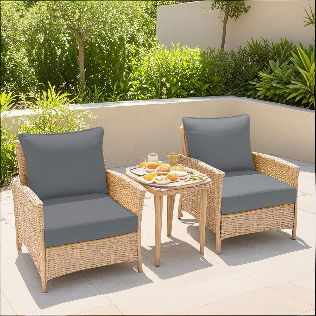 Outdoor Deep Seat Cushion Set, 25 x 25 x 5 inch ,Set of 2 - Eagle Peak Custom Canopy Tent