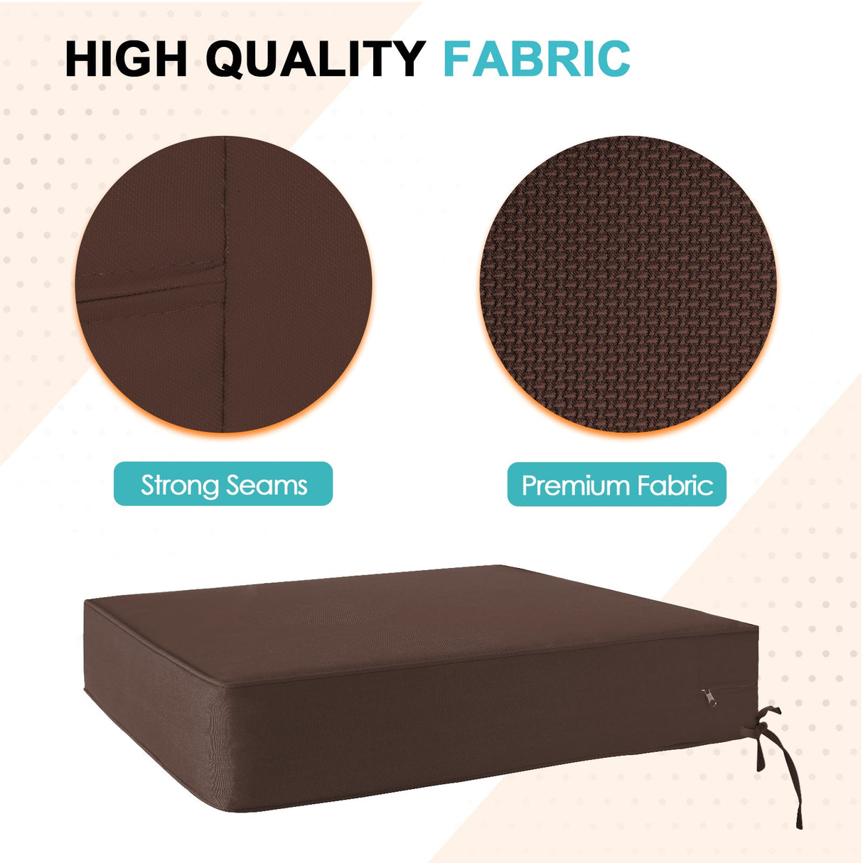Outdoor Deep Seat Patio Seat Cushion Set, 25x25x5 inch, 2 - Piece Back Chair Cushion - Eagle Peak