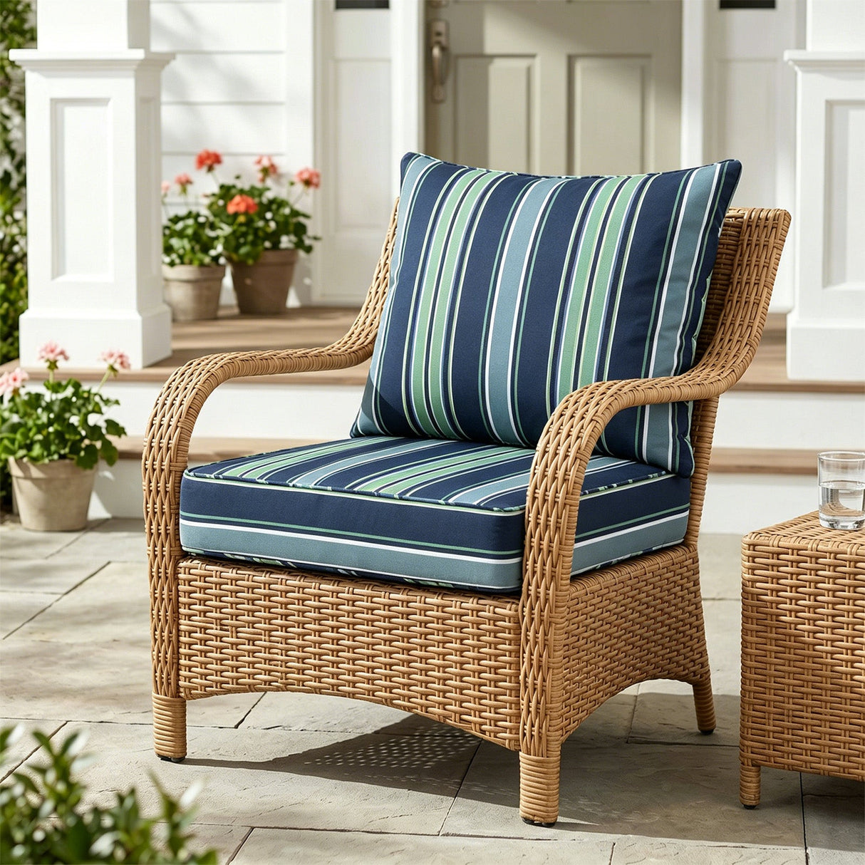 Outdoor Deep Seat Patio Seat Cushion Set, 25x25x5 inch, 2 - Piece Back Chair Cushion - Eagle Peak