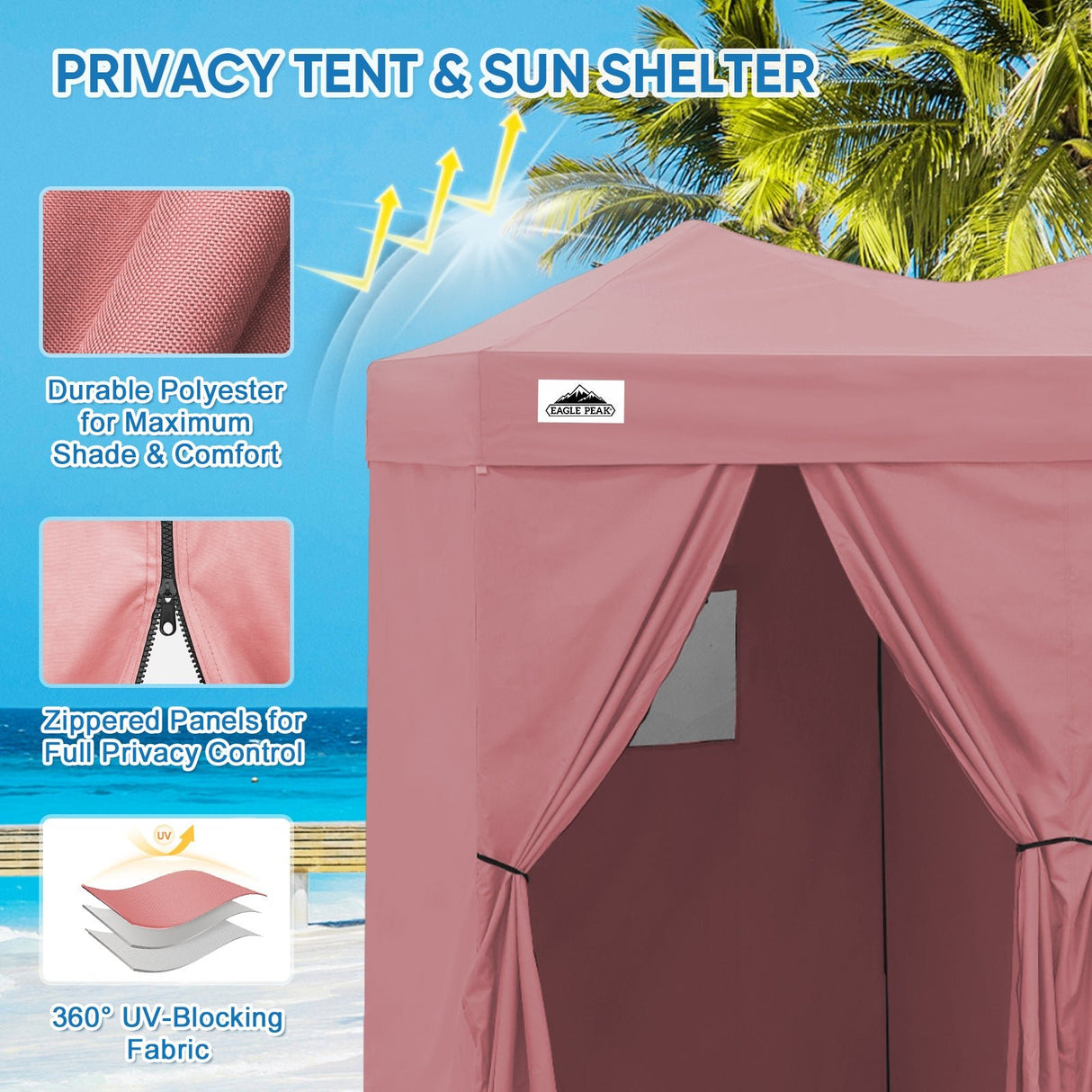 Outdoor Pop Up Changing Room 8x4 ft - Eagle Peak Custom Canopy Tent