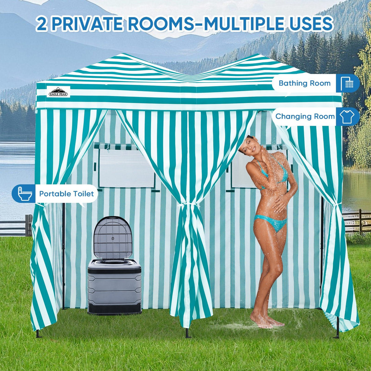 Outdoor Pop Up Changing Room 8x4 ft - Eagle Peak Custom Canopy Tent
