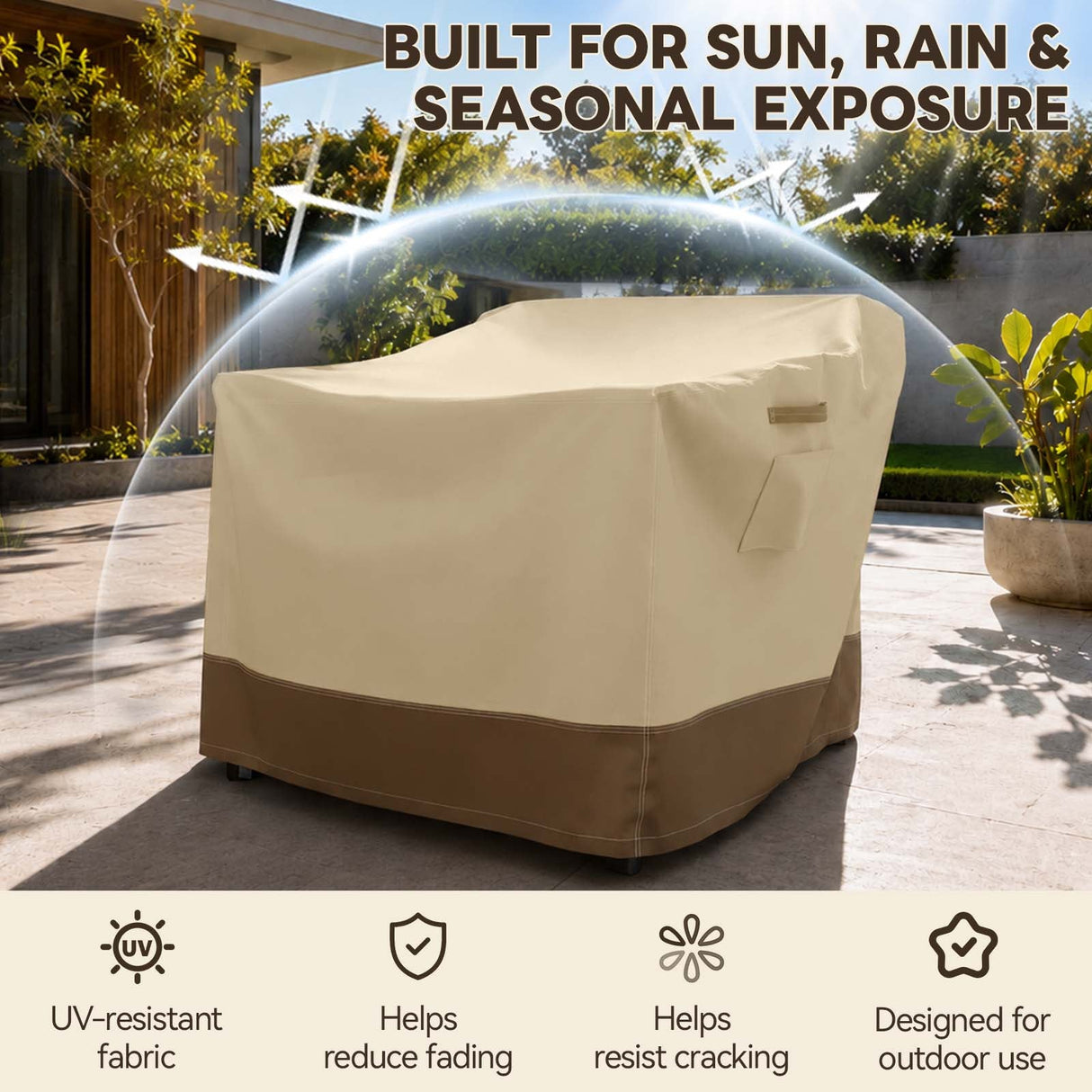 Patio Furniture Cover, Single Chair 31.5''W×32''D×28.5''H - Eagle Peak®
