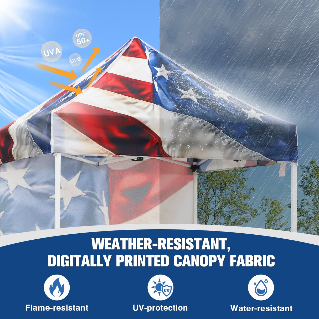 Pop up Canopy 5x5 with One Removable Sunwall, Carry Bag Included - Eagle Peak Custom Canopy Tent