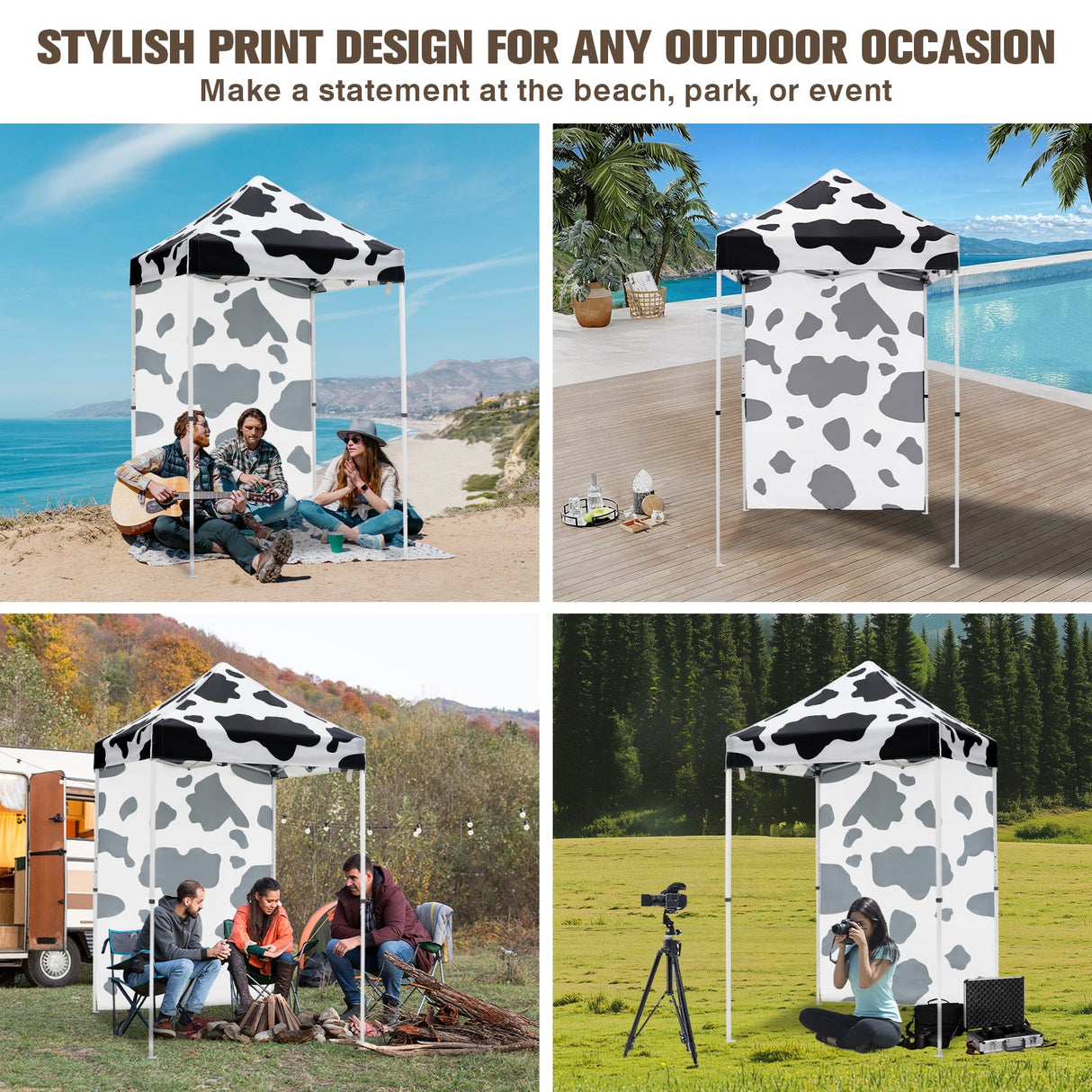Pop up Canopy 5x5 with One Removable Sunwall, Carry Bag Included - Eagle Peak Custom Canopy Tent