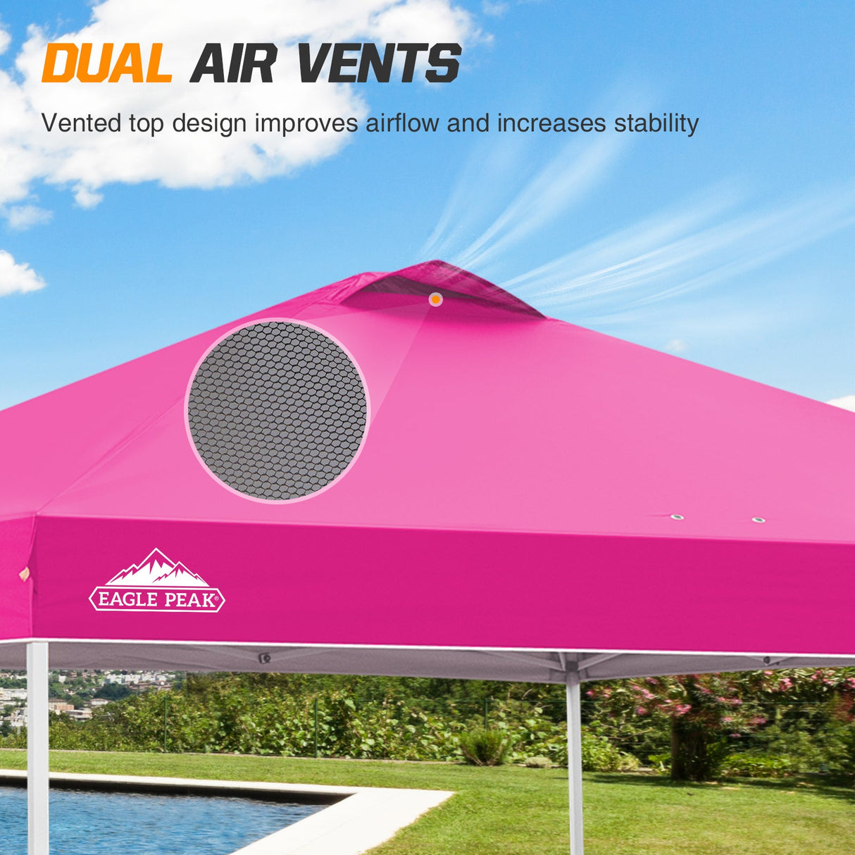 Replacement Canopy Cover with Air Vent for 10x10 Pop Up Canopy Tent, Top Only - Eagle Peak Custom Canopy Tent