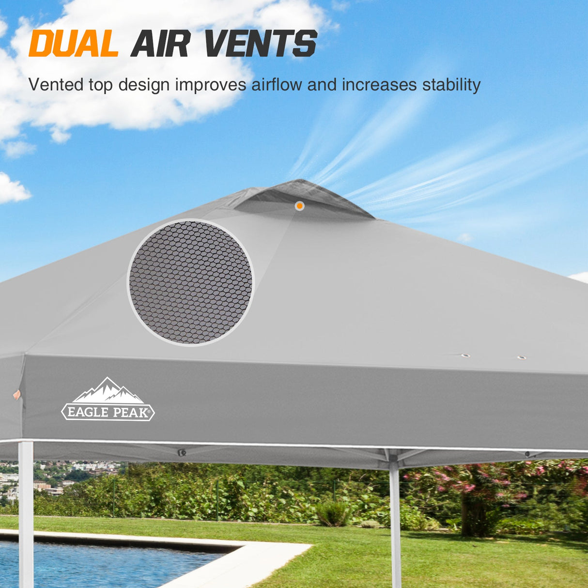 Replacement Canopy Cover with Air Vent for 10x10 Pop Up Canopy Tent, Top Only - Eagle Peak Custom Canopy Tent