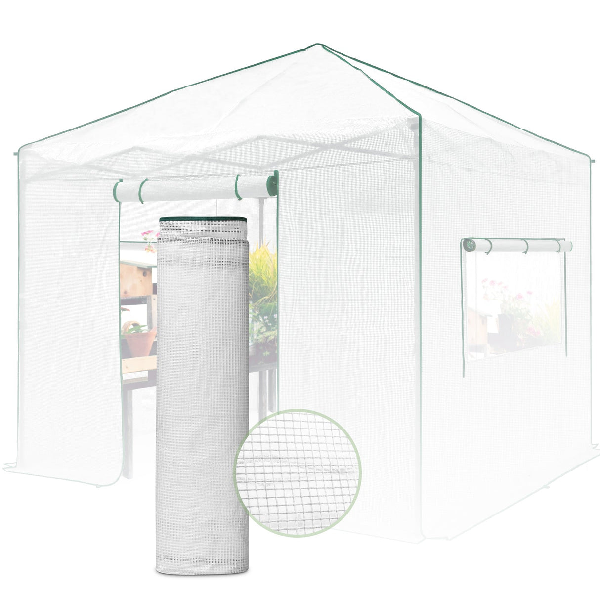 Replacement Cover for 10x10 Portable Walk - in Greenhouse (Frame Not Included) - Eagle Peak Custom Canopy Tent