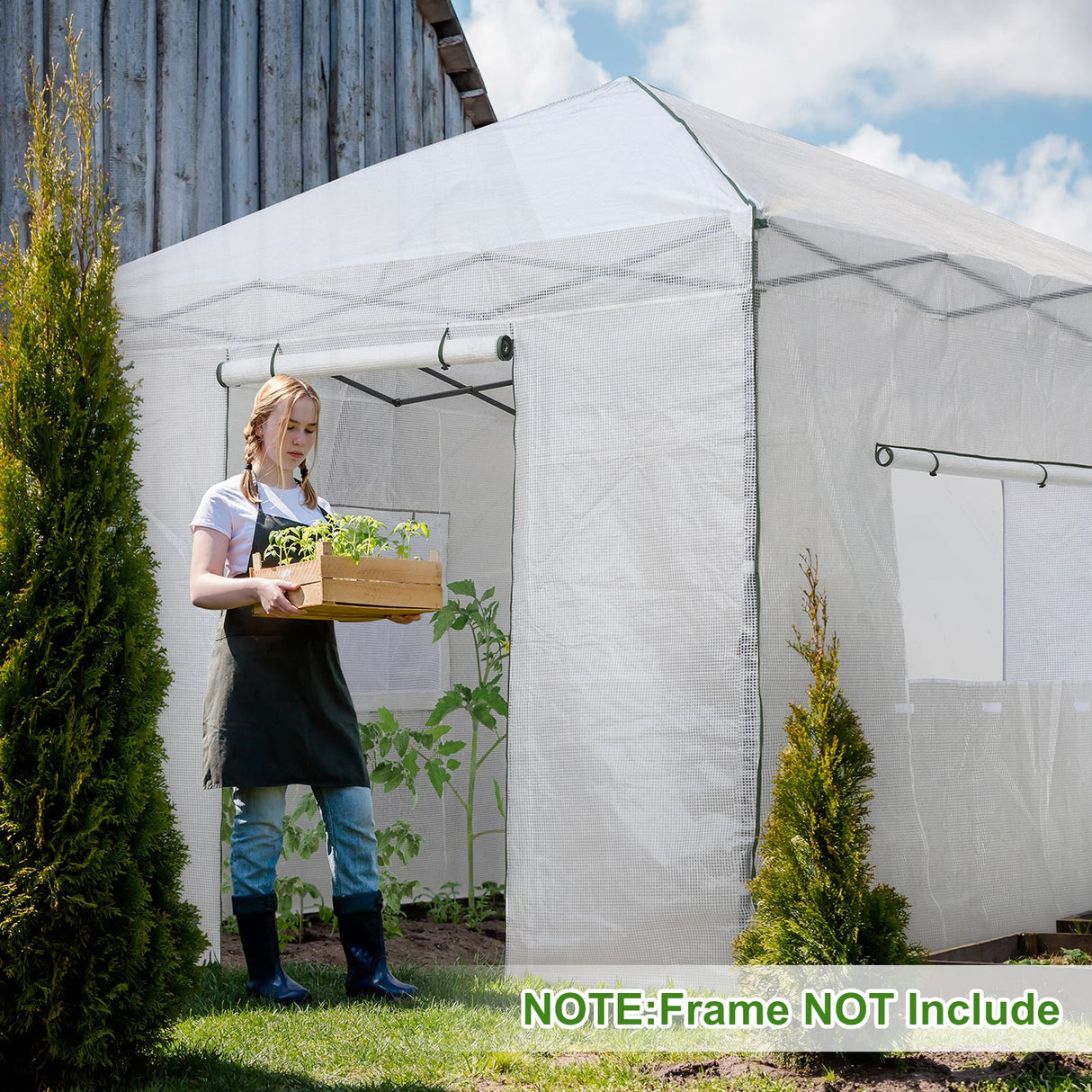 Replacement Cover for 10x10 Portable Walk - in Greenhouse (Frame Not Included) - Eagle Peak Custom Canopy Tent