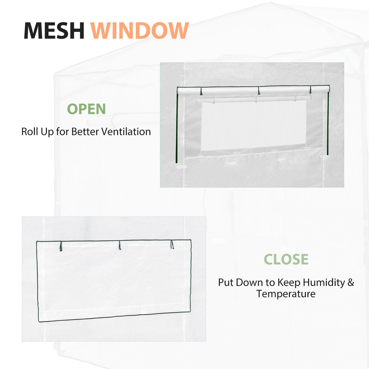 Replacement Cover for 10x10 Portable Walk - in Greenhouse (Frame Not Included) - Eagle Peak Custom Canopy Tent