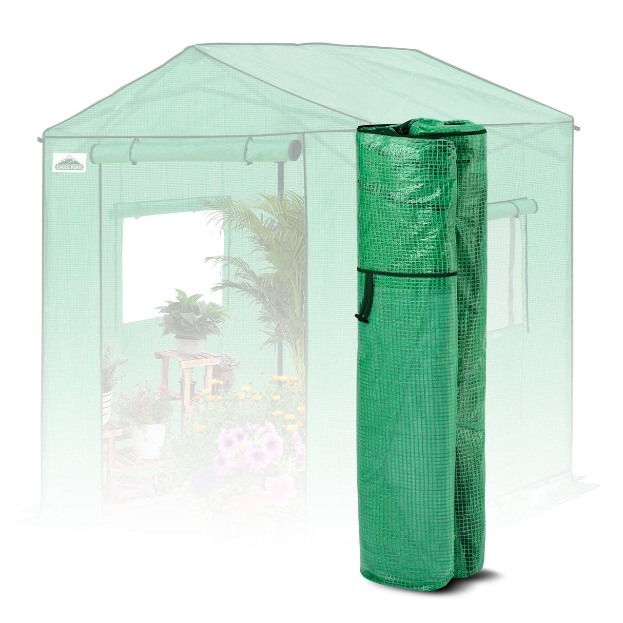 Replacement Cover for 6x6 Gable Roof Pop up Greenhouse - Eagle Peak Custom Canopy Tent