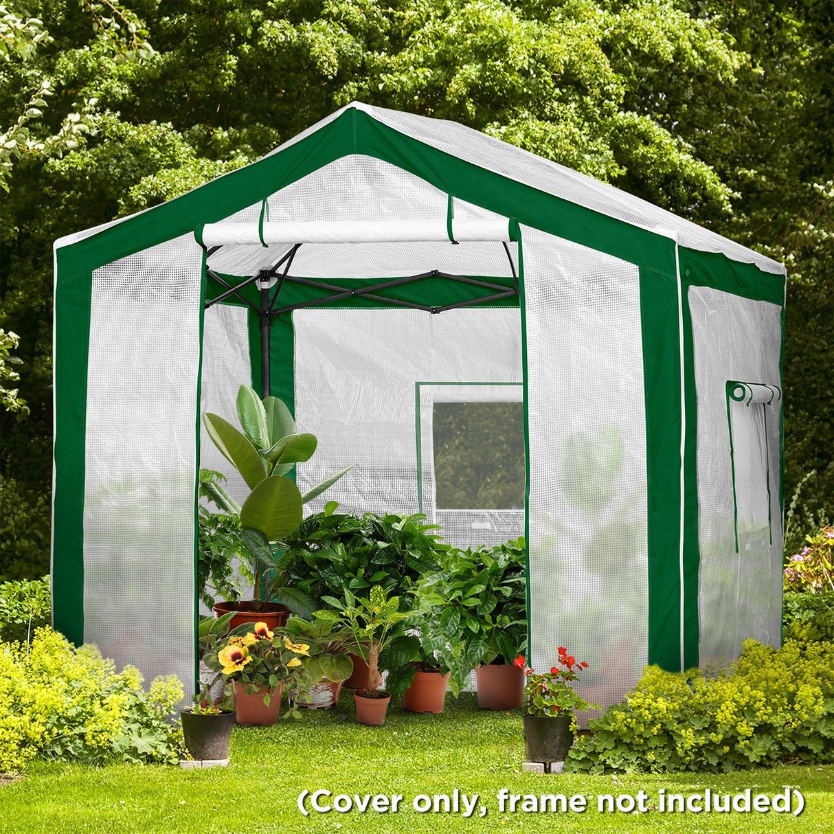 Replacement Cover for 8x6 Portable Pop up Greenhouse with Polyester Reinforced Corners - Eagle Peak Custom Canopy Tent