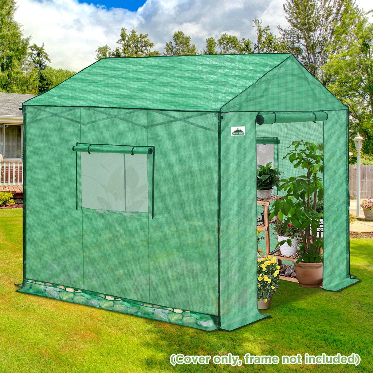 Replacement Cover for 8x8 Gable Roof Pop up Greenhouse - Eagle Peak Custom Canopy Tent