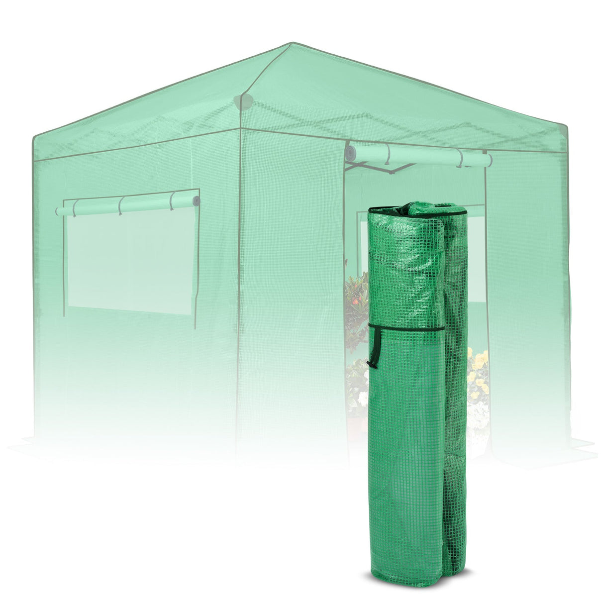 Replacement Cover for 8x8 Portable Walk - in Pop up Greenhouse(Frame Not Included) - Eagle Peak Custom Canopy Tent