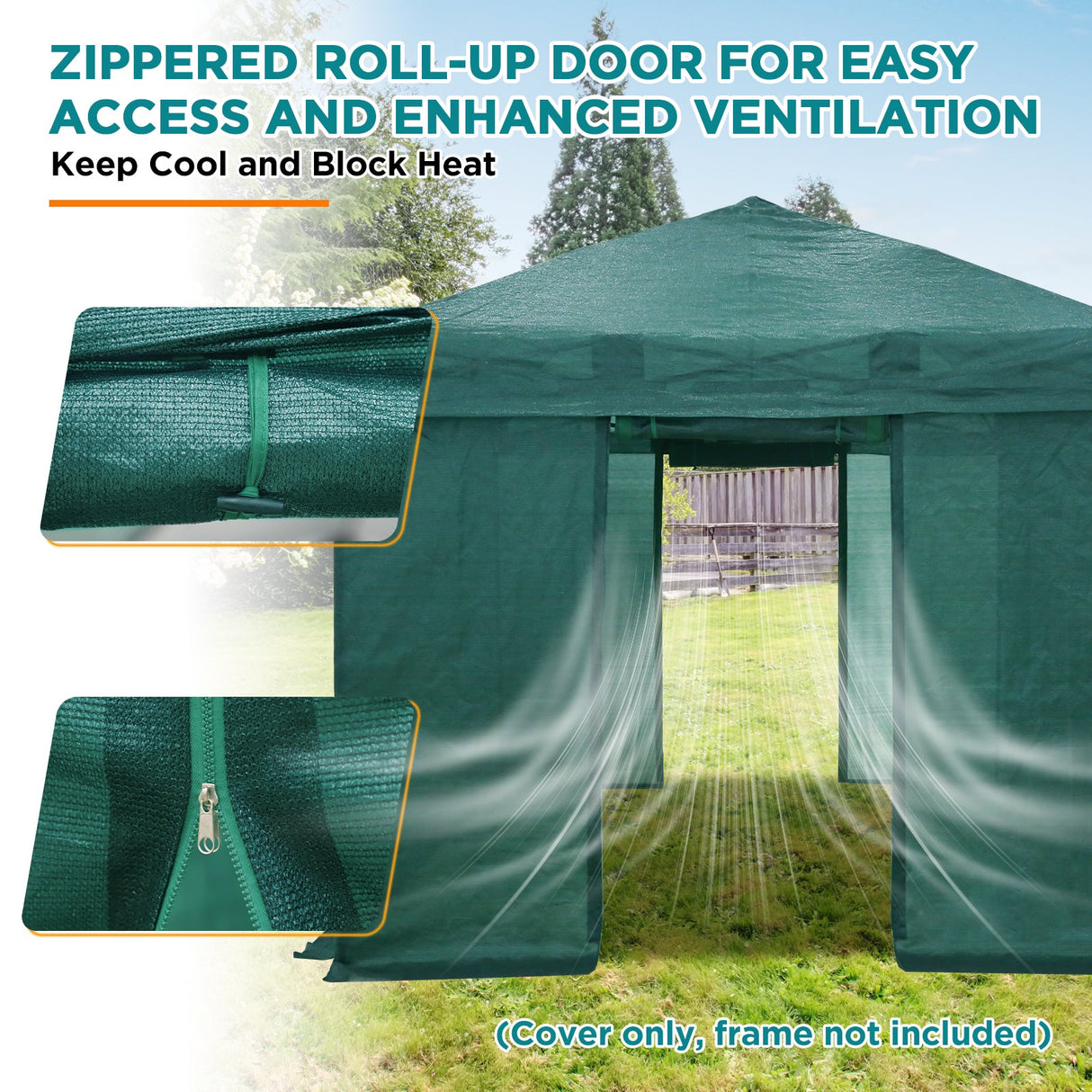 Replacement Mesh Cover for 8x6 Portable Walk - in Pop up Greenhouse(Frame Not Included), Green - Eagle Peak Custom Canopy Tent