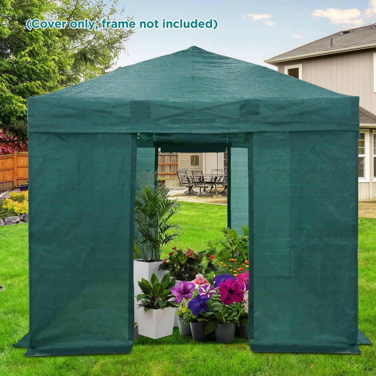 Replacement Mesh Cover for 8x6 Portable Walk - in Pop up Greenhouse(Frame Not Included), Green - Eagle Peak Custom Canopy Tent