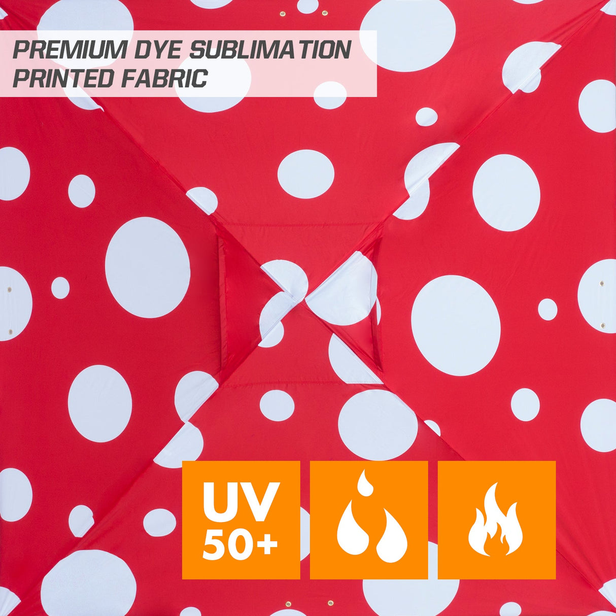 SHADE GRAPHiX Easy Setup 10x10 Pop Up Canopy Tent (Red Mushroom Top) - Eagle Peak Custom Canopy Tent