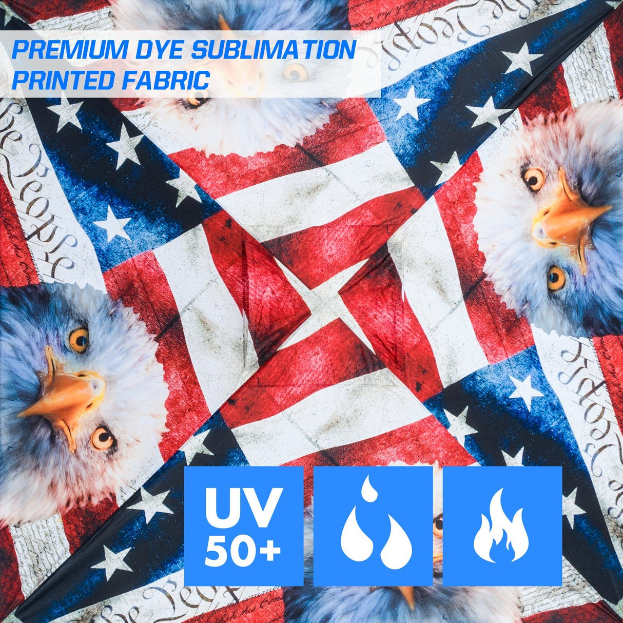 SHADE GRAPHiX Easy Setup 10x10 Pop Up Canopy Tent with Digital Printed American Icon Top - Eagle Peak Custom Canopy Tent