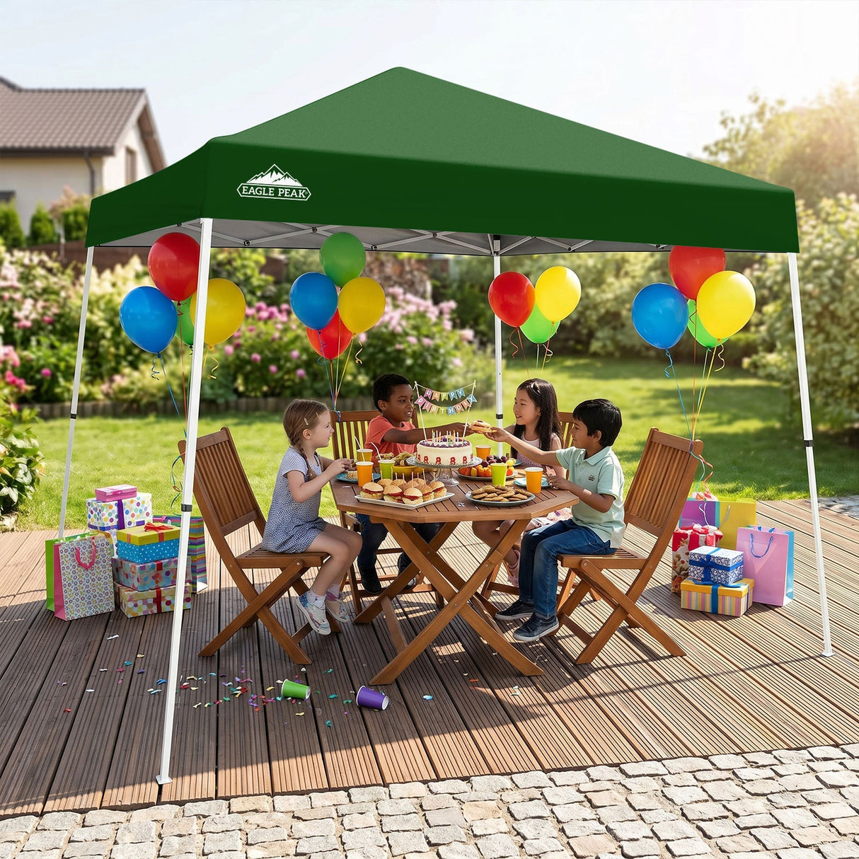 Slant Leg Pop up Canopy Tent, 10x10 Base 8x8 Top - Eagle Peak®