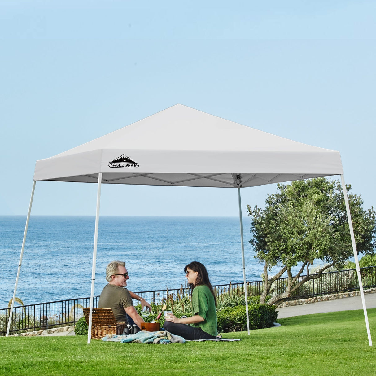 Slant Leg Pop up Canopy Tent, 10x10 Base 8x8 Top - Eagle Peak Custom Canopy Tent