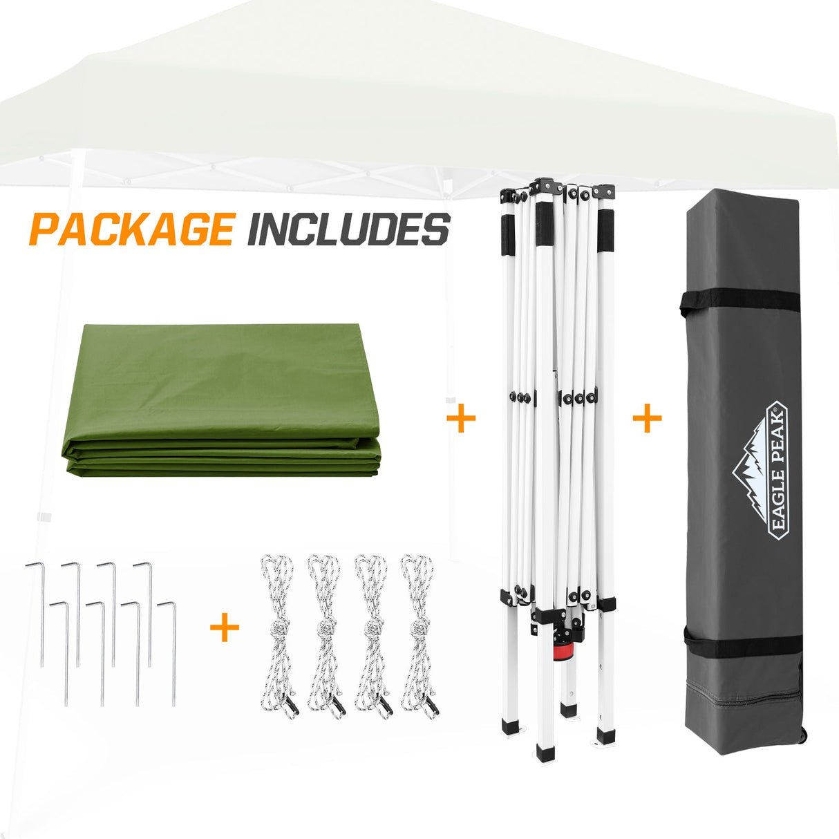 Slant Leg Pop up Canopy Tent, 10x10 Base 8x8 Top - Eagle Peak®