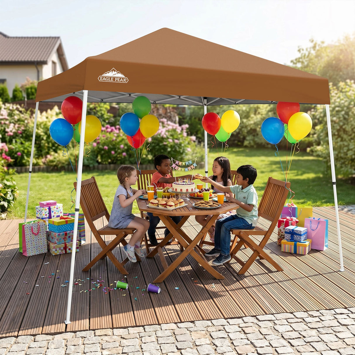Slant Leg Pop up Canopy Tent, 10x10 Base 8x8 Top - Eagle Peak®