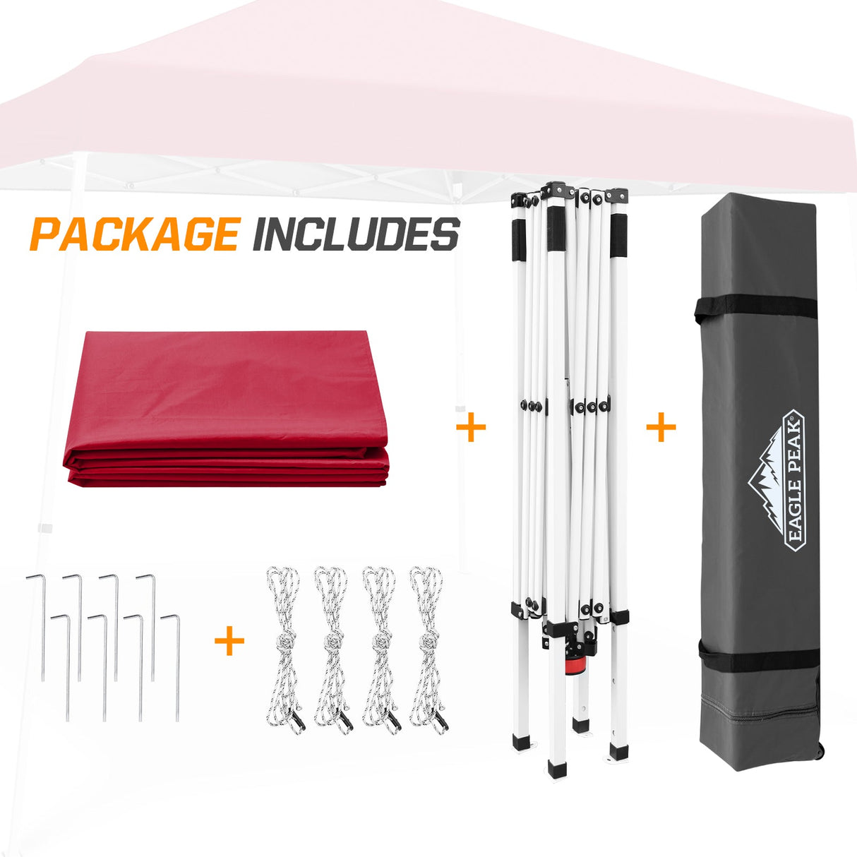 Slant Leg Pop up Canopy Tent, 10x10 Base 8x8 Top - Eagle Peak®