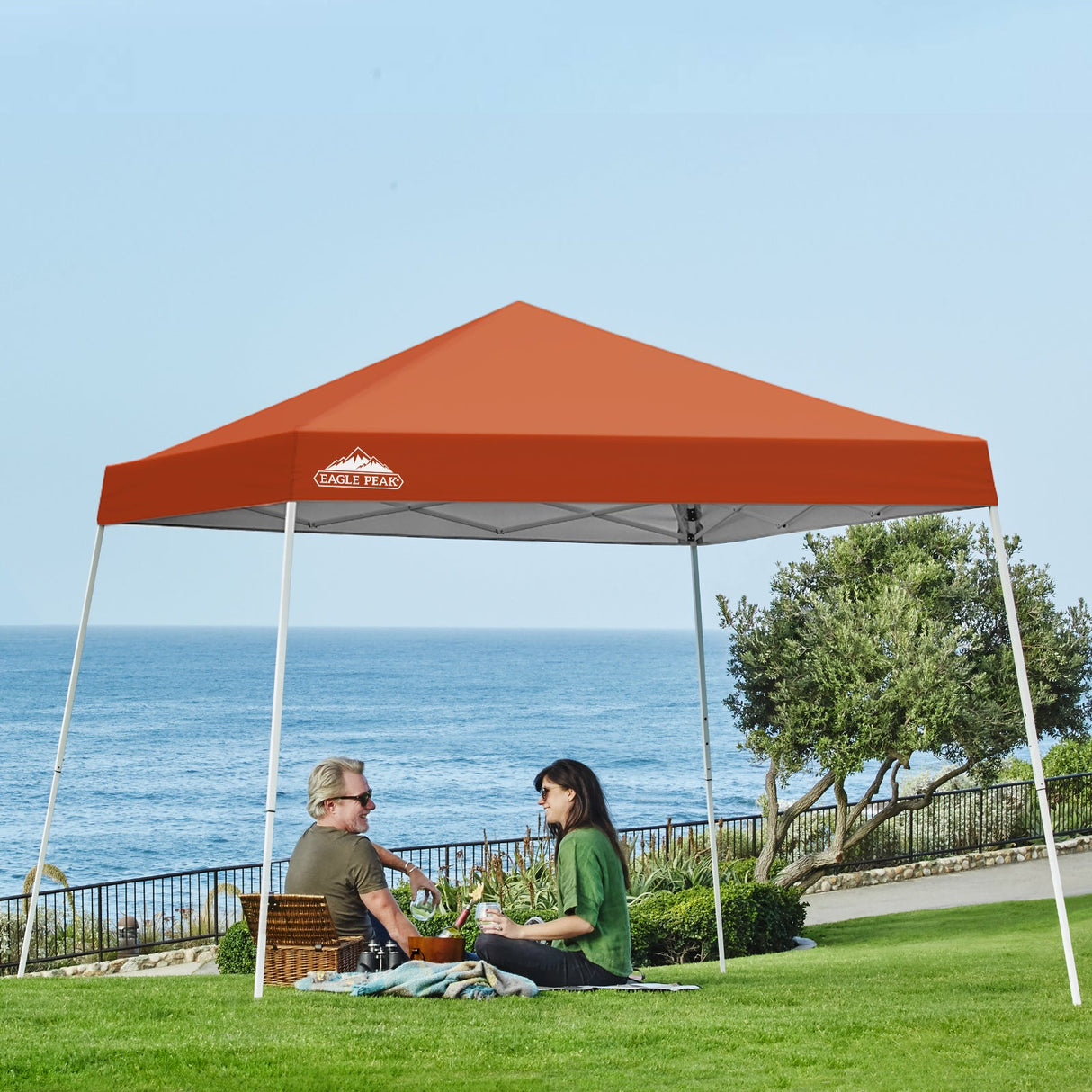 Slant Leg Pop up Canopy Tent, 10x10 Base 8x8 Top - Eagle Peak Custom Canopy Tent