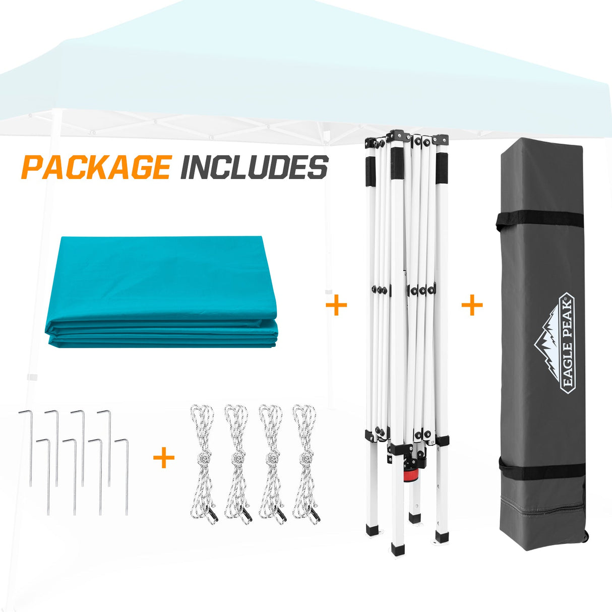 Slant Leg Pop up Canopy Tent, 10x10 Base 8x8 Top - Eagle Peak Custom Canopy Tent