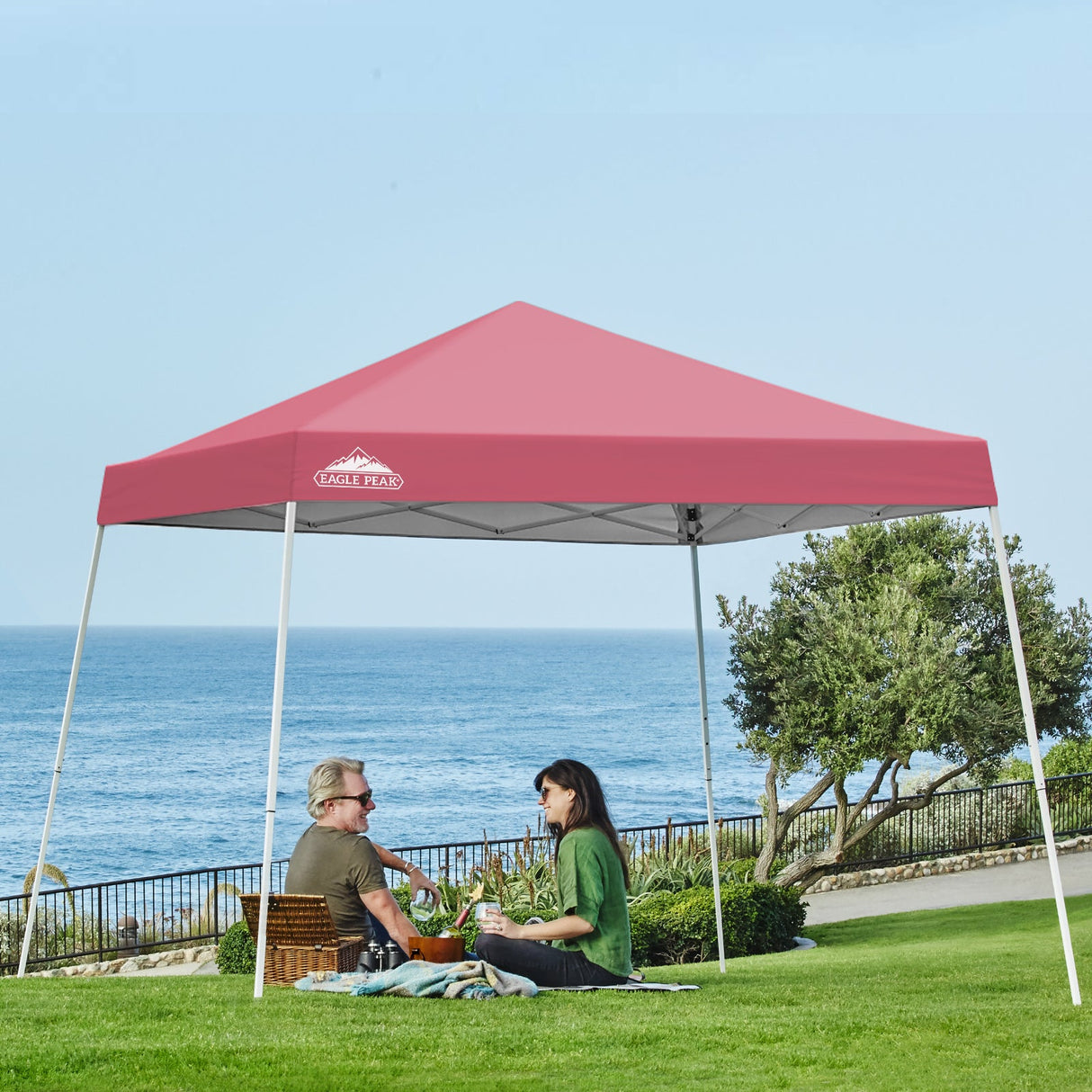 Slant Leg Pop up Canopy Tent, 10x10 Base 8x8 Top - Eagle Peak Custom Canopy Tent