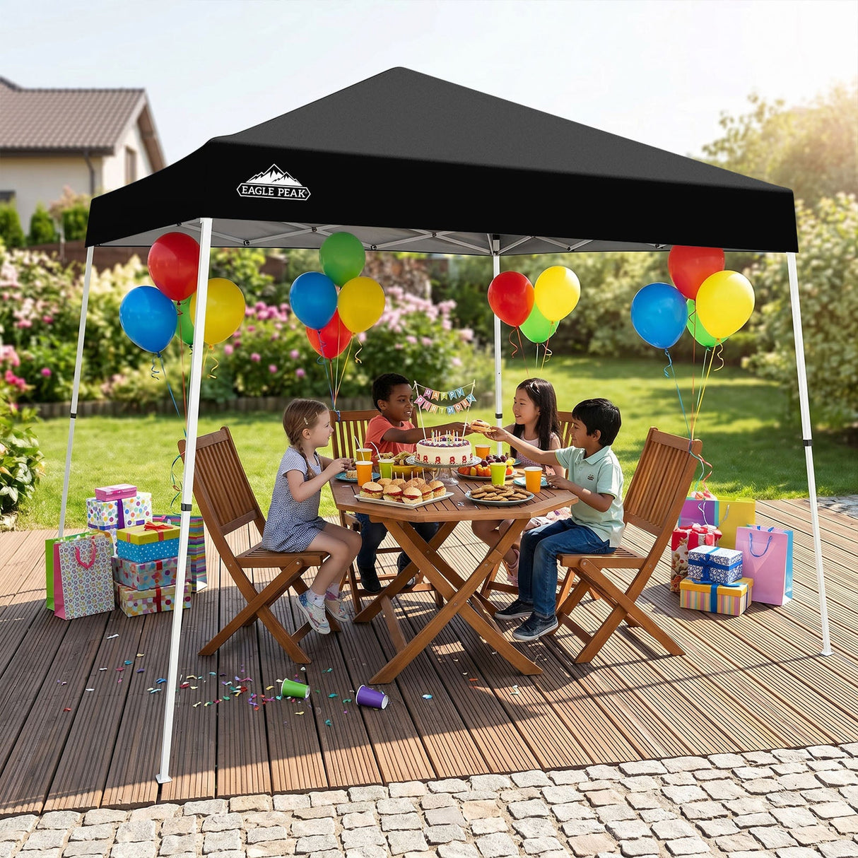 Slant Leg Pop up Canopy Tent, 10x10 Base 8x8 Top - Eagle Peak®