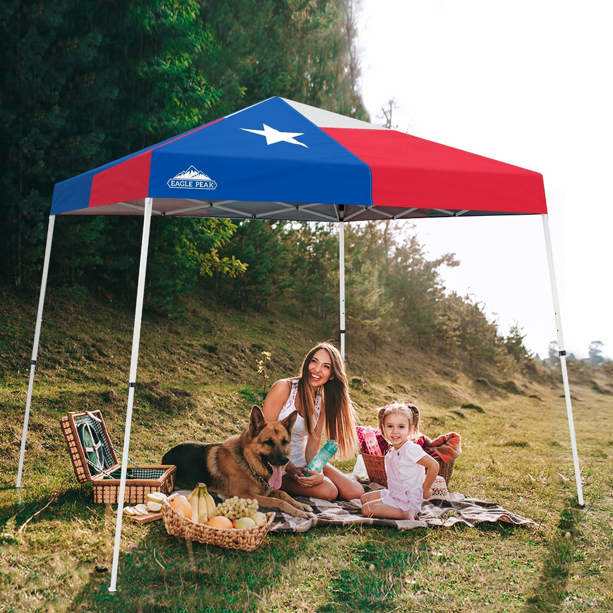 Slant Leg Pop up Canopy Tent, 10x10 Base 8x8 Top - Eagle Peak Custom Canopy Tent