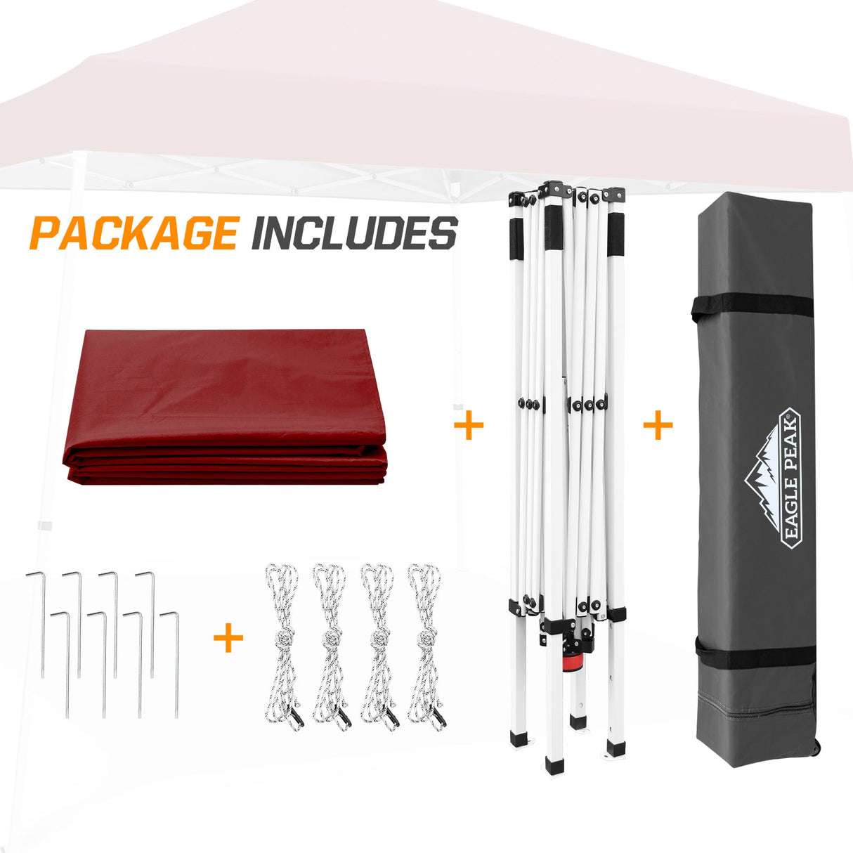 Slant Leg Pop up Canopy Tent, 10x10 Base 8x8 Top - Eagle Peak Custom Canopy Tent