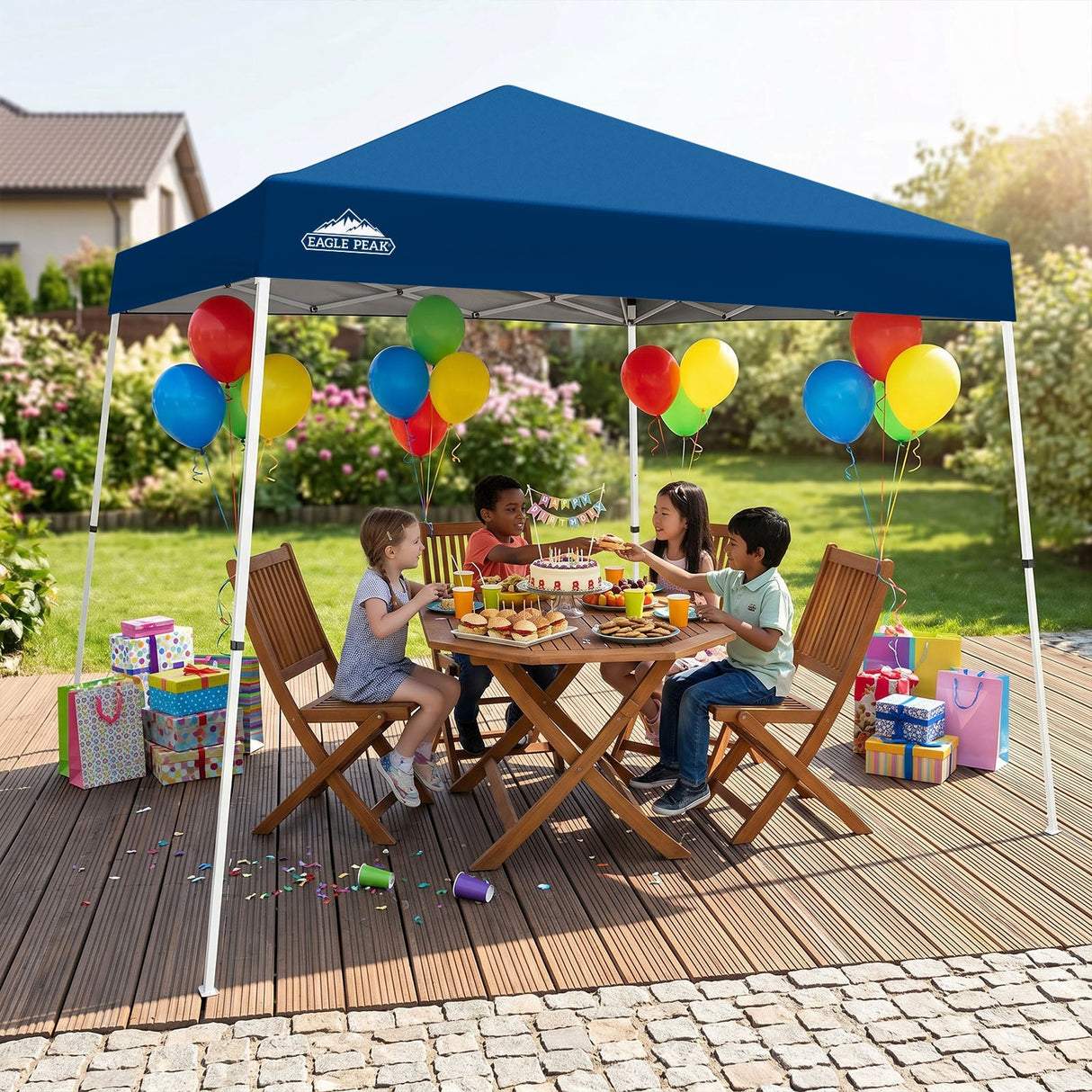 Slant Leg Pop up Canopy Tent, 10x10 Base 8x8 Top - Eagle Peak®