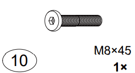 SSP48 - Part 10 M8x45, 1 Piece - Eagle Peak Custom Canopy Tent