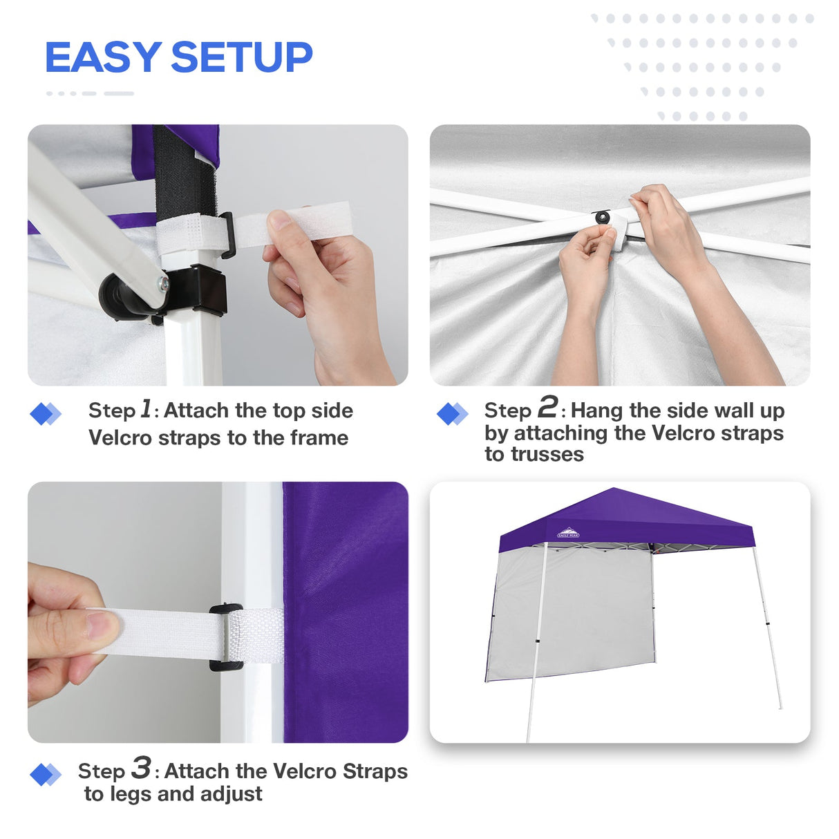 Sunwall / Sidewall for 10x10 Slant Leg Canopy Only, 1 Sidewall - Eagle Peak Custom Canopy Tent